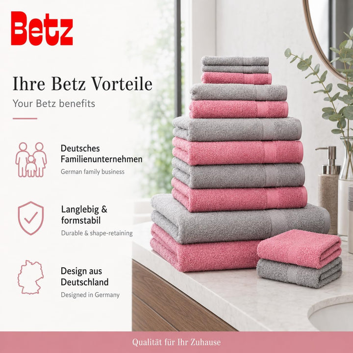 Betz 10-TLG. Handtuch-Set Classic 100% Baumwolle 2 Duschtücher 4 Handtücher 2 Gästetücher 2 Seiftüch