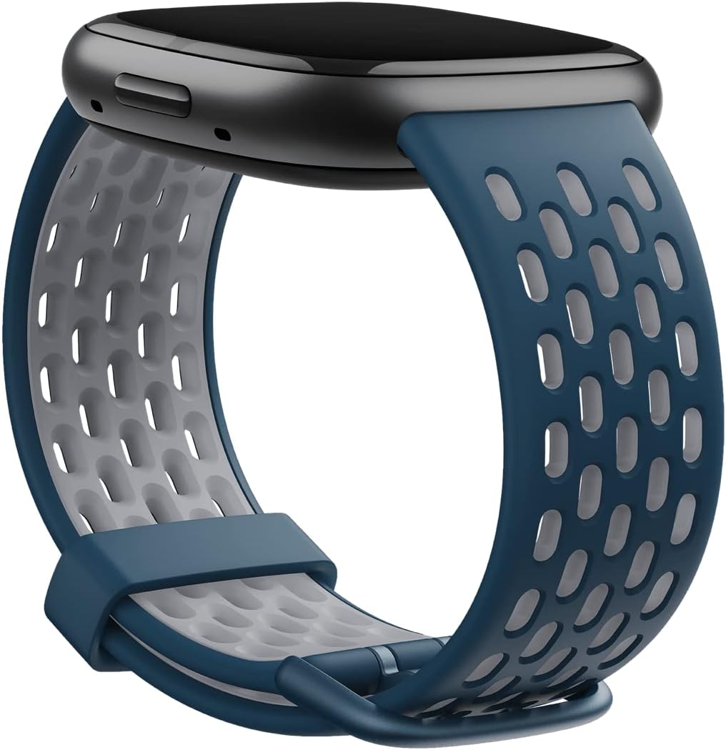 Fitbit Unisex-Adult Versa 3/Sense Armband (Small) Saphir/Nebelgrau L, Saphir/Nebelgrau L