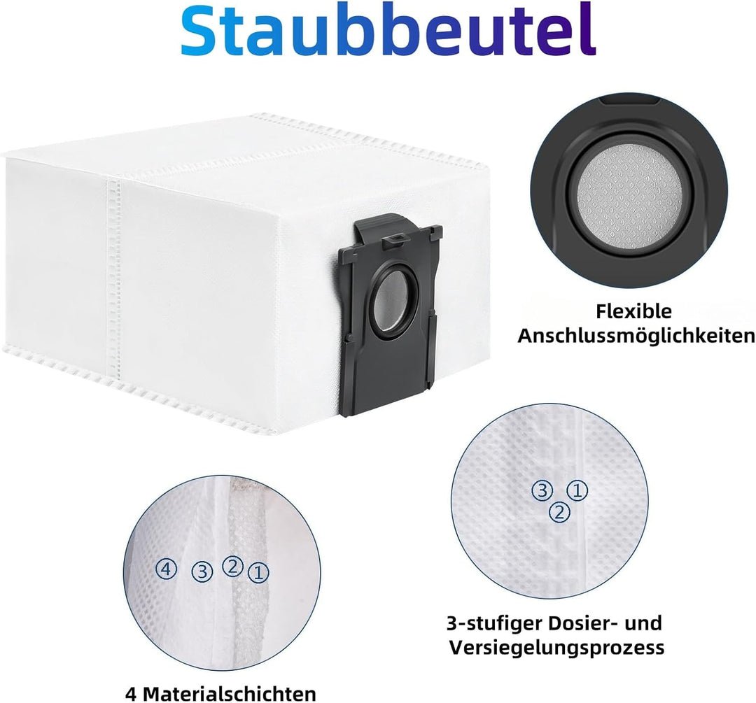 Bluearks 14 Stück Staubbeutel Kompatibel mit Dreame D10 Plus Gen 2/L10s Plus/Mova S10 Plus Staubsaug