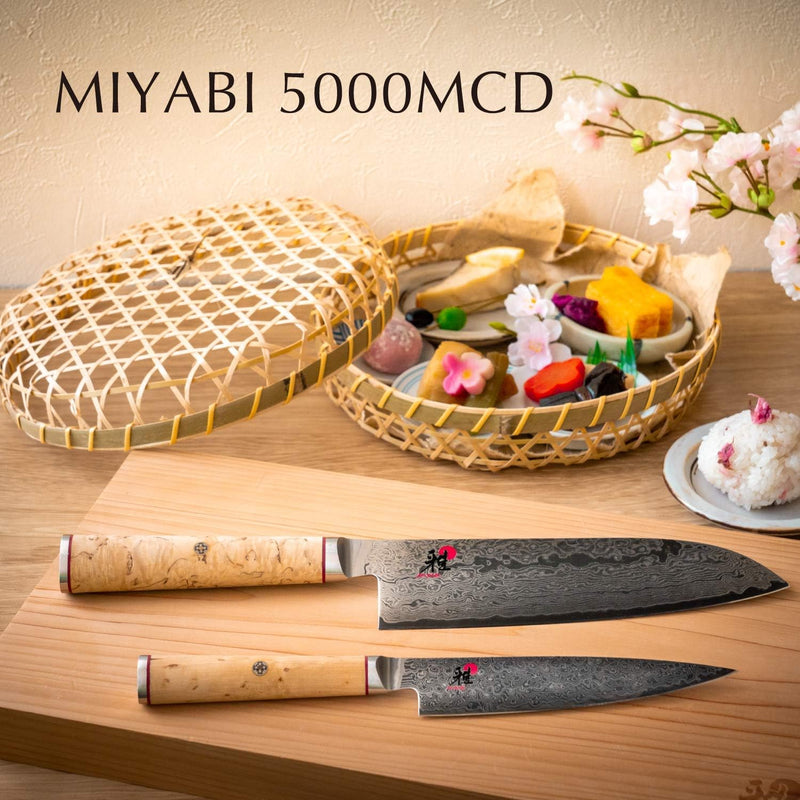 Miyabi 34374-181 Santoku-/Kochmesser, Stahl, 18 cm, silber / birke Santoku 18 cm