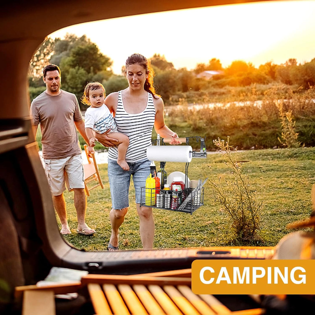 Grill Caddy, BBQ Caddy for Outdoor Grill, Picnic &amp; Camping Accessories, Outdoor Kitchen Accessories
