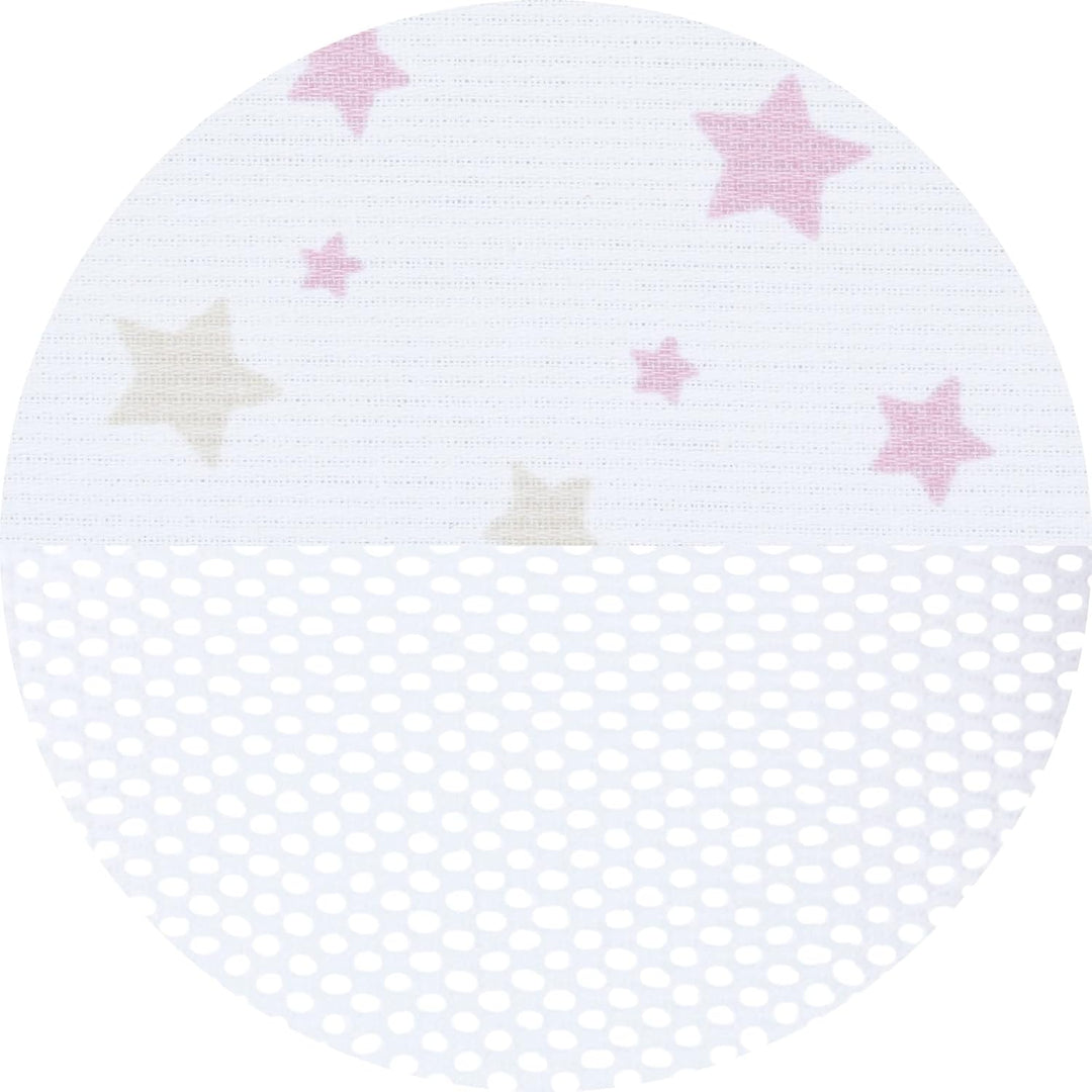 babybay Nestchen Mesh-Piqué passend für Modell Original, weiss Sternemix sand/beere