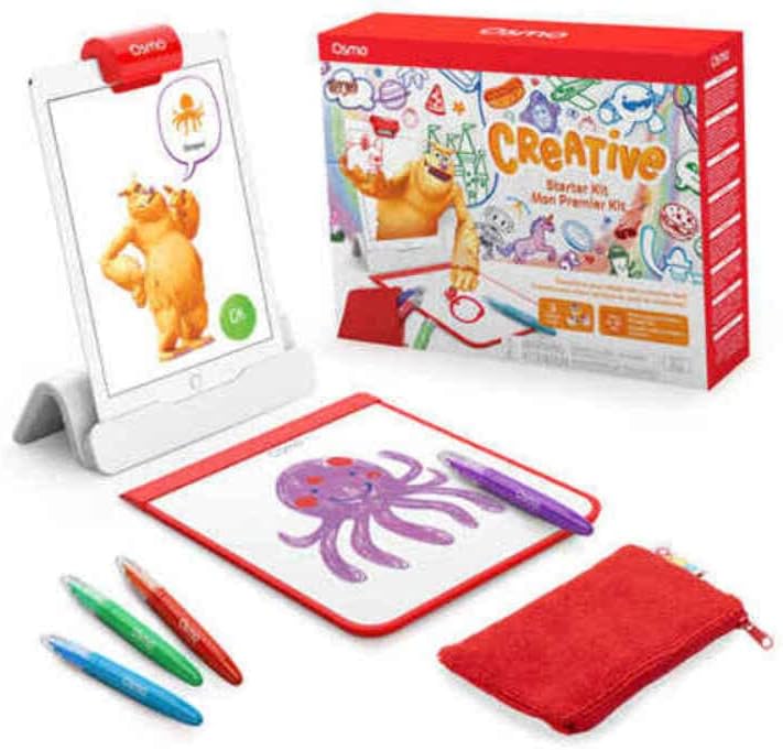 Osmo - Creative Starter Kit for iPad - 3 Educational Learning Games - Ages 5-10 - Drawing, Word Prob