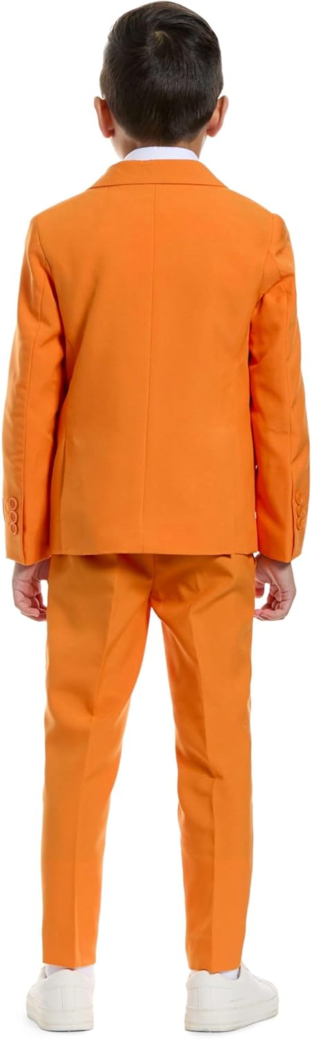 OppoSuits Einfarbiger orangefarbener Anzug für Jungen - Abschlussball- und Hochzeitsfeier-Outfit - e