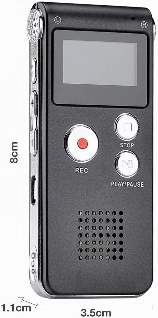 Lychee 8GB LCD Bildschirm Digitales Diktiergerät Aufnahmegerät Sprachaufnahme Audiorekorder Voice Re