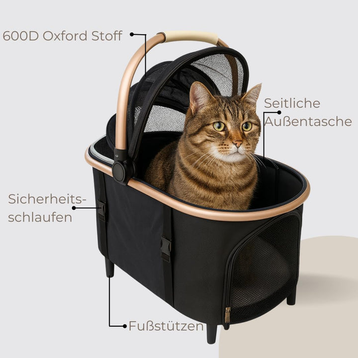 Transportbox Katzen & Hunde – klappkorb, klappbox, faltbar & stabil – Moderne Tiertransportbox für K