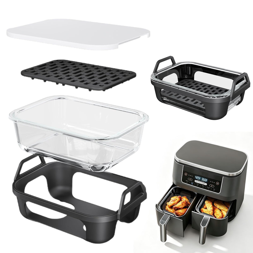 Glas Auflaufform für Ninja AF400EU AF500EU, Airfryer Zubehör mit Deckel