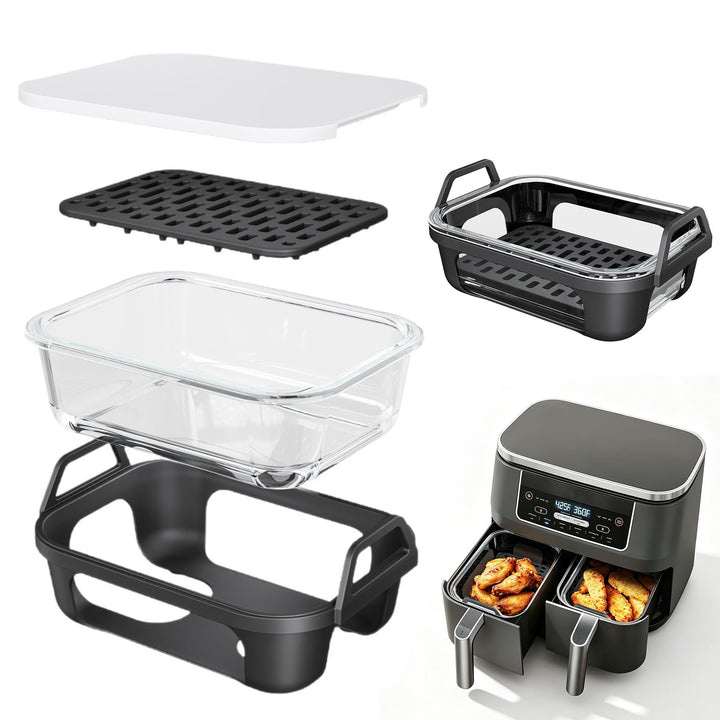 Glas Auflaufform für Ninja AF400EU AF500EU, Airfryer Zubehör mit Deckel