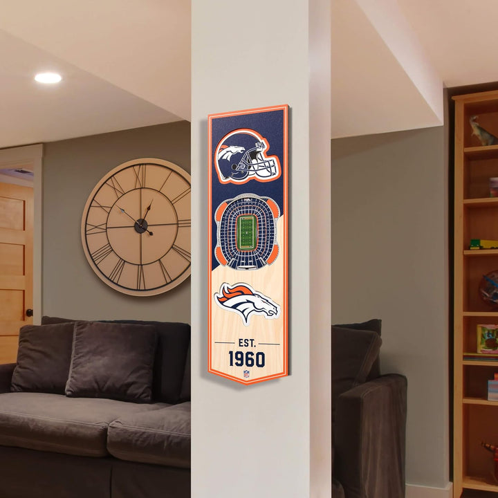 YouTheFan NFL 3D Stadion Banner, 15,2 x 48,3 cm Denver Broncos, Denver Broncos