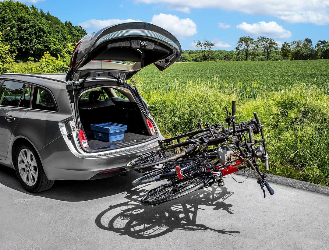 EUFAB 11555 Fahrradträger AMBER 3, E-Bike geeignet, teilweise vormontiert, Diebstahlschutz, für 3 Fa