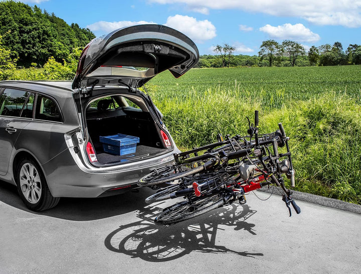 EUFAB 11555 Fahrradträger AMBER 3, E-Bike geeignet, teilweise vormontiert, Diebstahlschutz, für 3 Fa