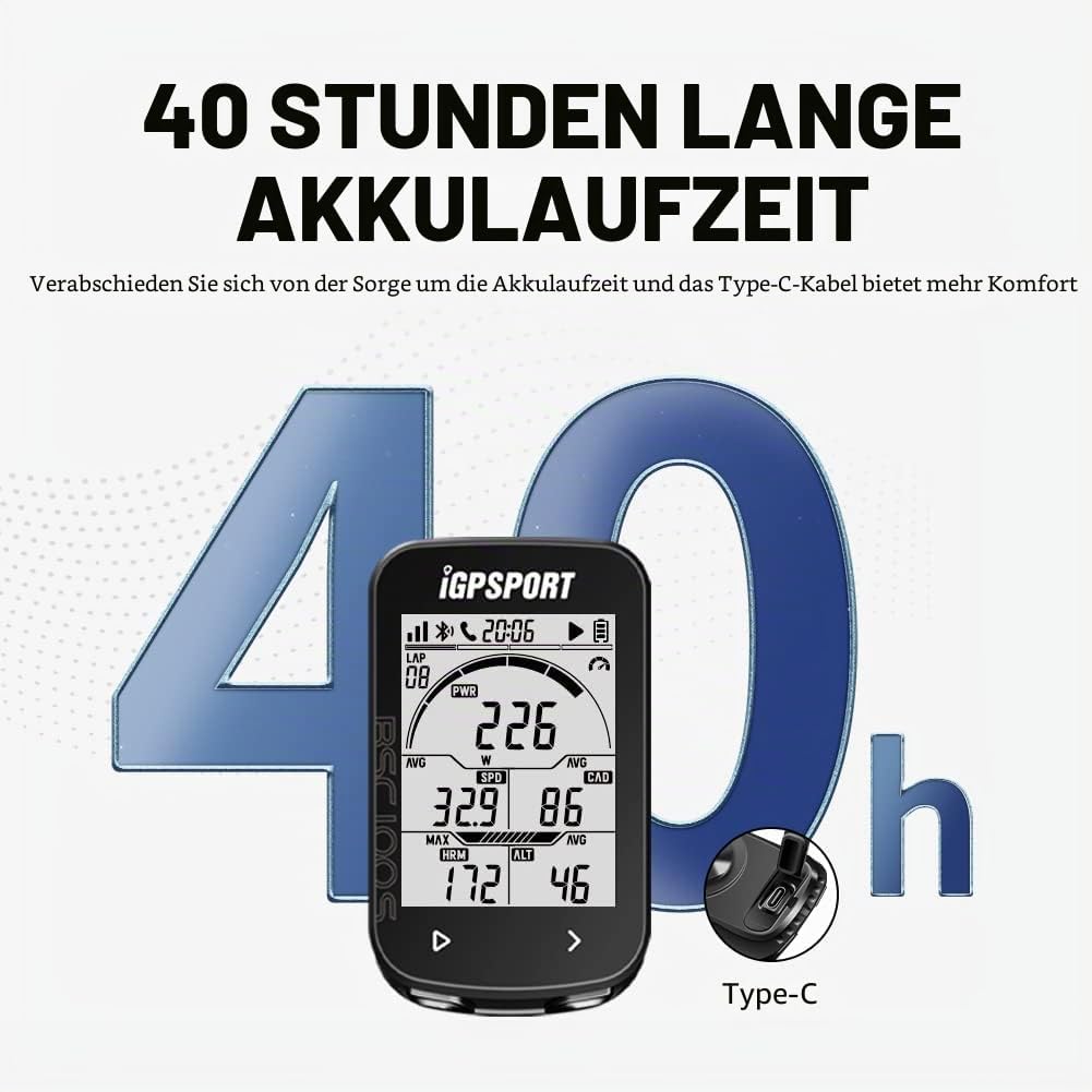 IGPSPORT GPS Fahrradcomputer iGS50E kabelloser Fahrradcomputer wasserdicht kompatibel Geschwindigkei