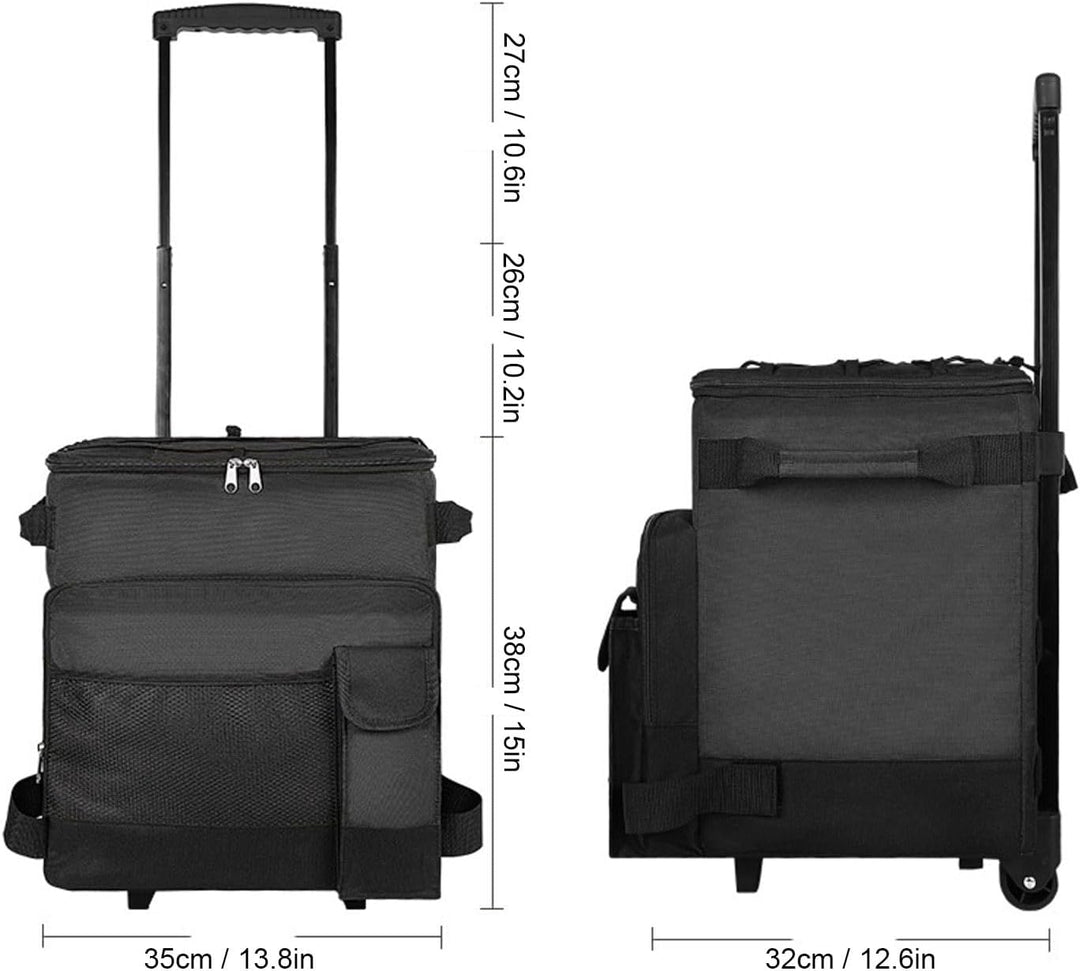 Rollender Kühlerer, 43L Isoliertasche Picknicktaschen, Wasserdichte Isolierte Kühltasche mit Griff u