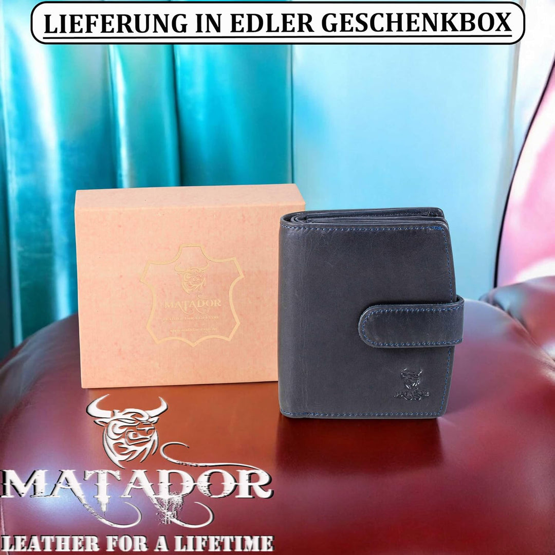 MATADOR Damen Geldbörse Mittelgross Leder #Valencia mit edler Geschenkbox, Elegantes Portemonnaie Da