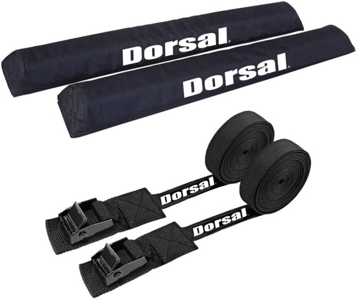 DORSAL Aero Roof Rack Pads with 15 ft Surf Straps for Car Surfboard Kayak SUP Long 28" Grey Grey 28"
