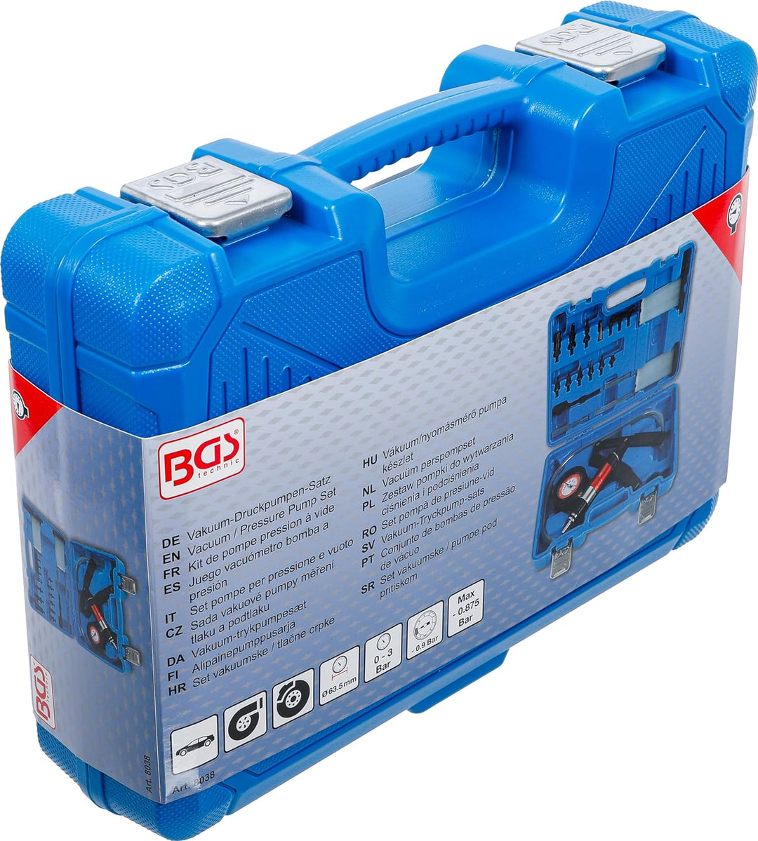 BGS 8038 | Vakuum-Druckpumpen-Satz | Vakuumpumpe | Bremsenentlüfter | Bremsentlüftungsgerät | Vakkum
