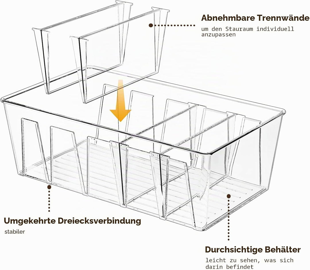 Puricon 4 Stück Snack Aufbewahrungsbox, stapelbarer Lebensmittel Organizer aus BPA-Frei Kunststoff,