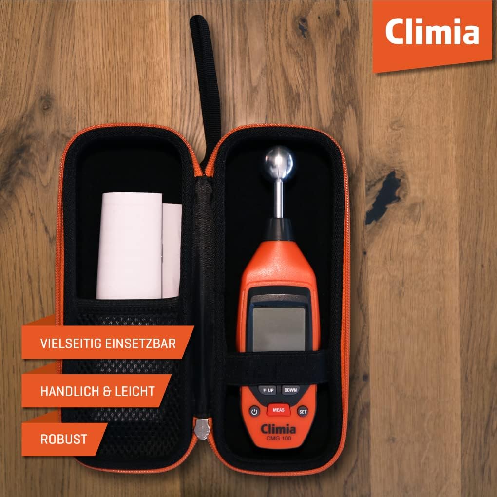 Climia CMG100 Feuchtemessgerät mit erweiterten Funktionen + Schutzhülle Bundle für optimalen Schutz