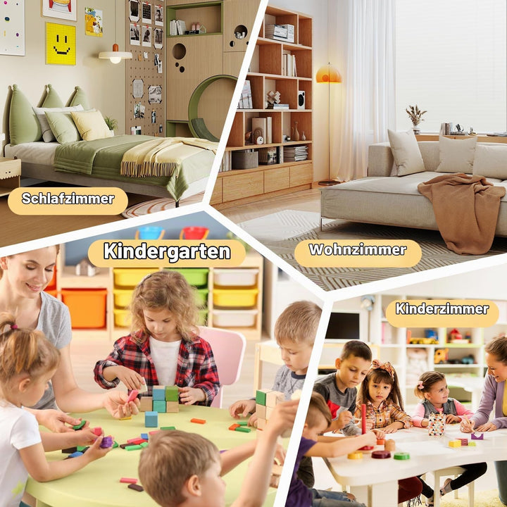 Asweets Kindertisch mit 2 Stühlen für Jungen und Mädchen, Aktivitätstisch-Set aus Holz, geeignet für