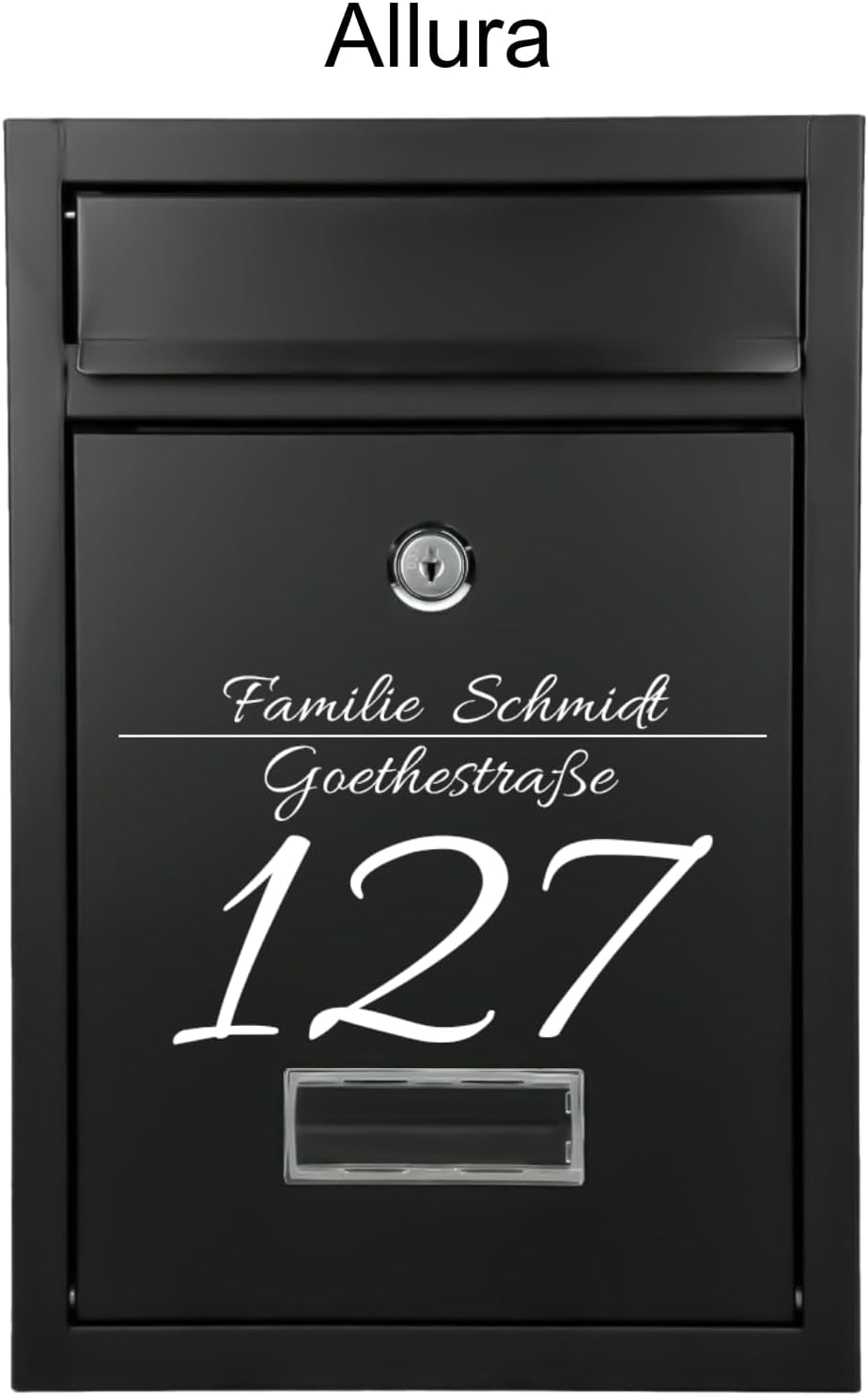 Verda Designer Briefkasten personalisiert 32 x 21,5 x 8,5cm, UV-Farbe, Edelstahl, Postkasten, Wandbr
