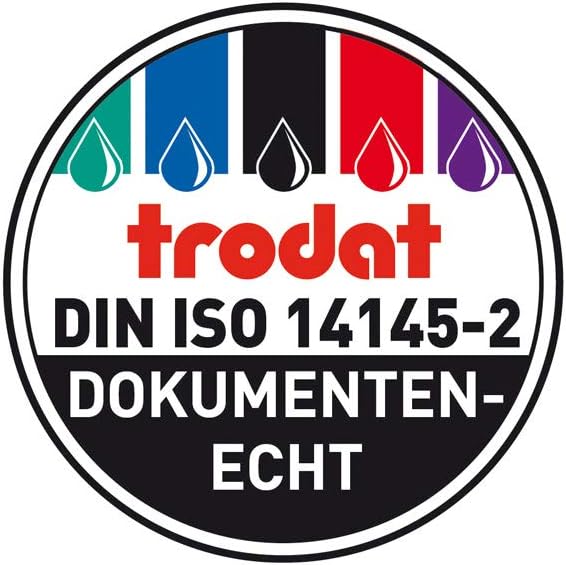 Trodat Professional Datumsstempel 5460 L2 – Selbstfärbend mit Deutschem Text BEZAHLT – Abdruck Rot u