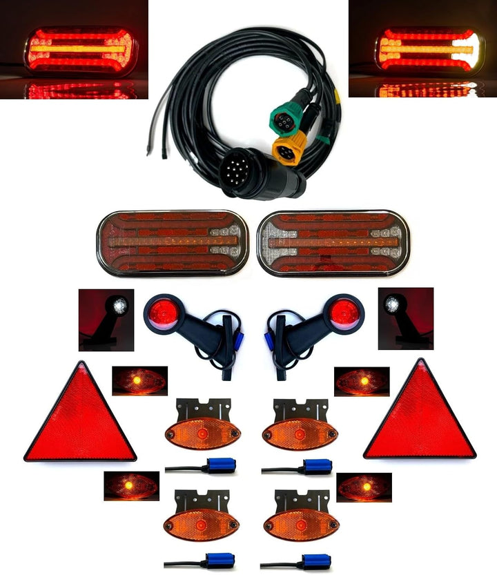 Anhängerbeleuchtung SET LED Rückleuchten Begrenzungsleuchten 7m 13 polig Anhänger