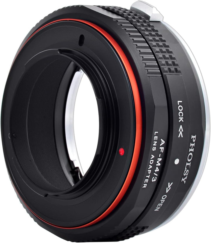 PHOLSY Objektivadapter mit Blendenring AF auf MFT Kompatibel mit Sony A Minolta AF Mount Objektiv au