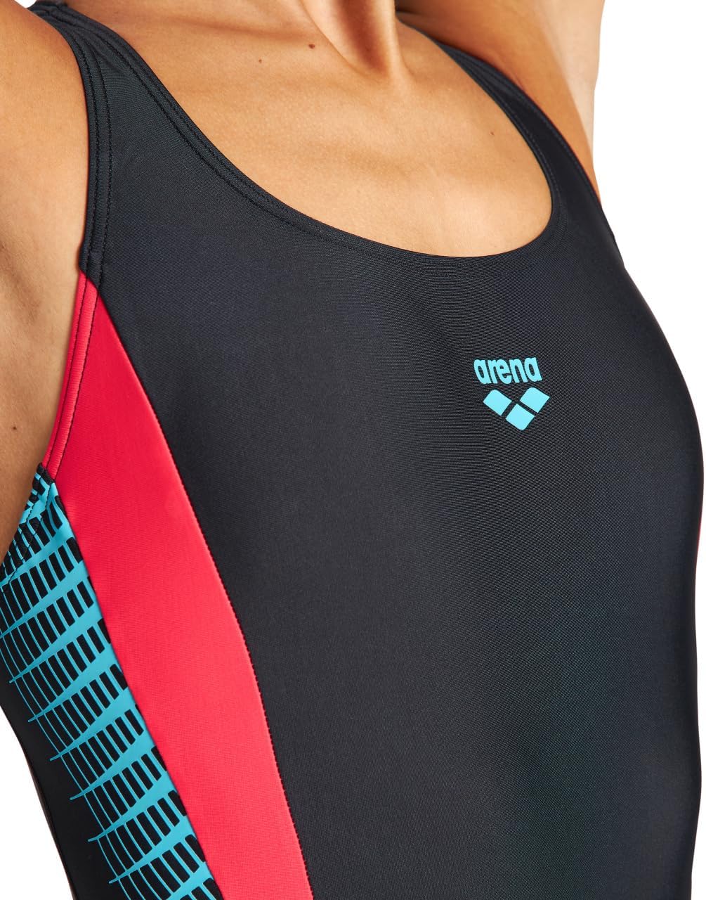 ARENA Damen W Threefold V Back One Piece R One Piece Swimsuit (1er Pack) 40 Black-black-anguria, 40