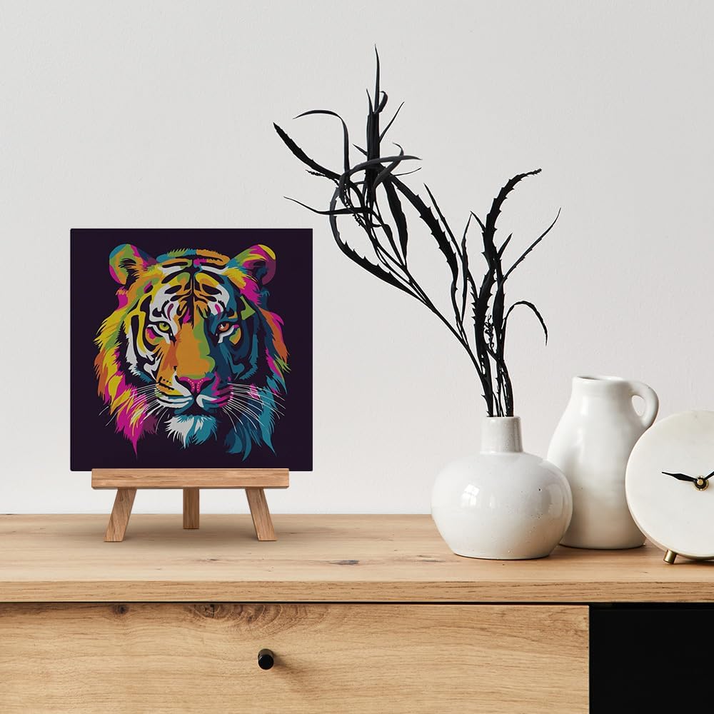 Figured'Art Mini Malen Nach Zahlen Erwachsene Mit Rahmen 20x20cm Kleines Format - Abstrakter Pop Art