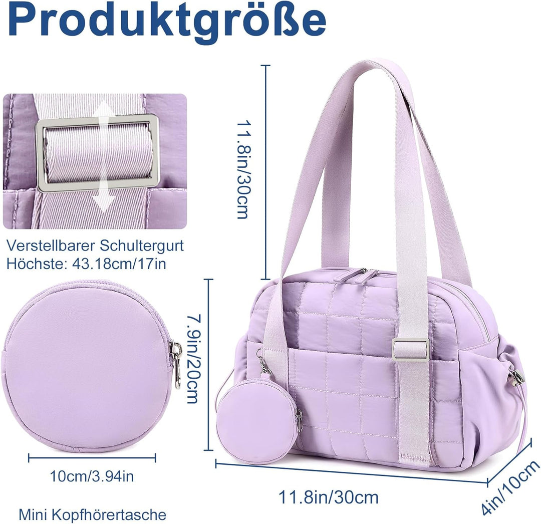 LEDAOU Mini Sporttasche für Damen, Kleiner gepolsterter Turnbeutel mit Nassfach und Münztasche, Leic