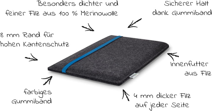 Stilbag massgeschneiderte Tablet-Hülle LEON | Tablettasche aus Filz | Tablet Schutzhülle | Tasche Ma