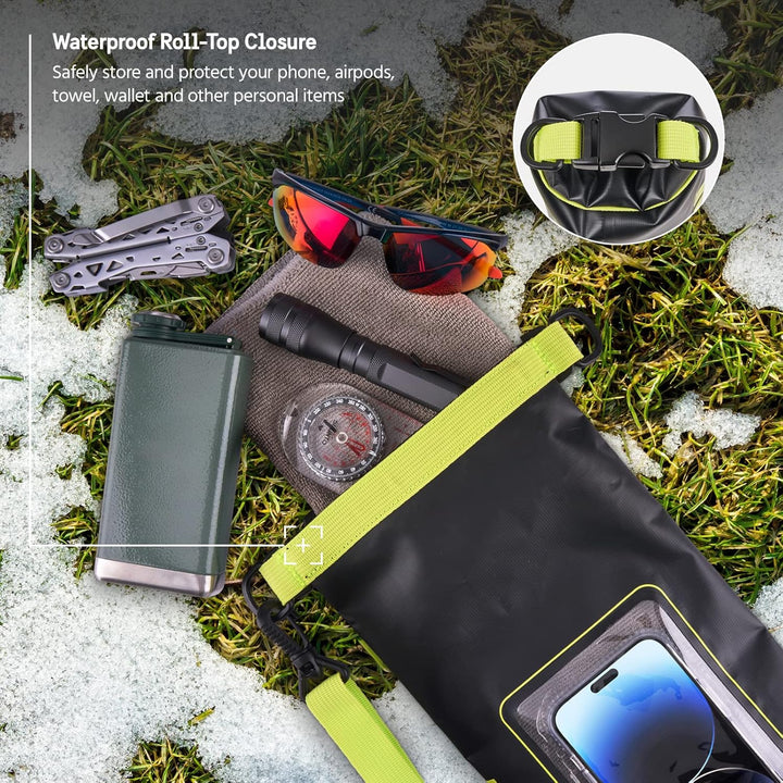 Pelican Marine Wasserdichter Roll-Top Dry Bag Dry Bag - Black/Hi-vis Yellow, Dry Bag - Black/Hi-vis