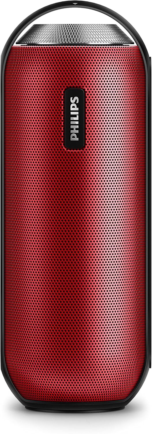 Philips BT6000R/12 tragbarer, kabelloser Lautsprecher (Bluetooth, Spritzwassergeschützt, 12 Watt) ro
