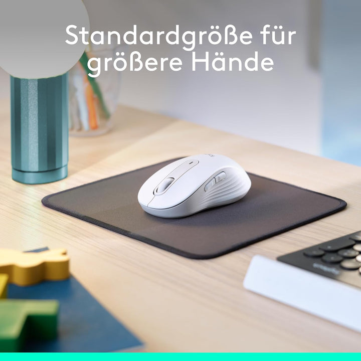 Logitech Signature M650 L Kabellose Maus - für grosse Hände, Leise Klicks, Anpassbare Seitentasten,
