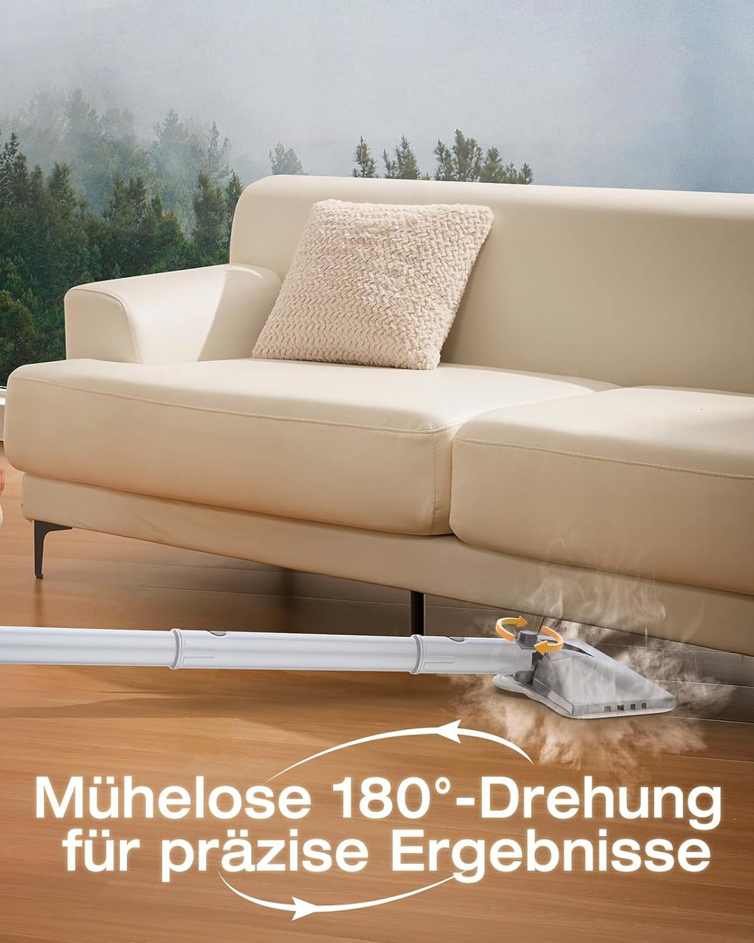 LABIGO 10-in-1 Dampfreiniger mit abnehmbarem Handgerät, 350ml Tank, 10s Aufheizzeit, 248°F (120°C) D