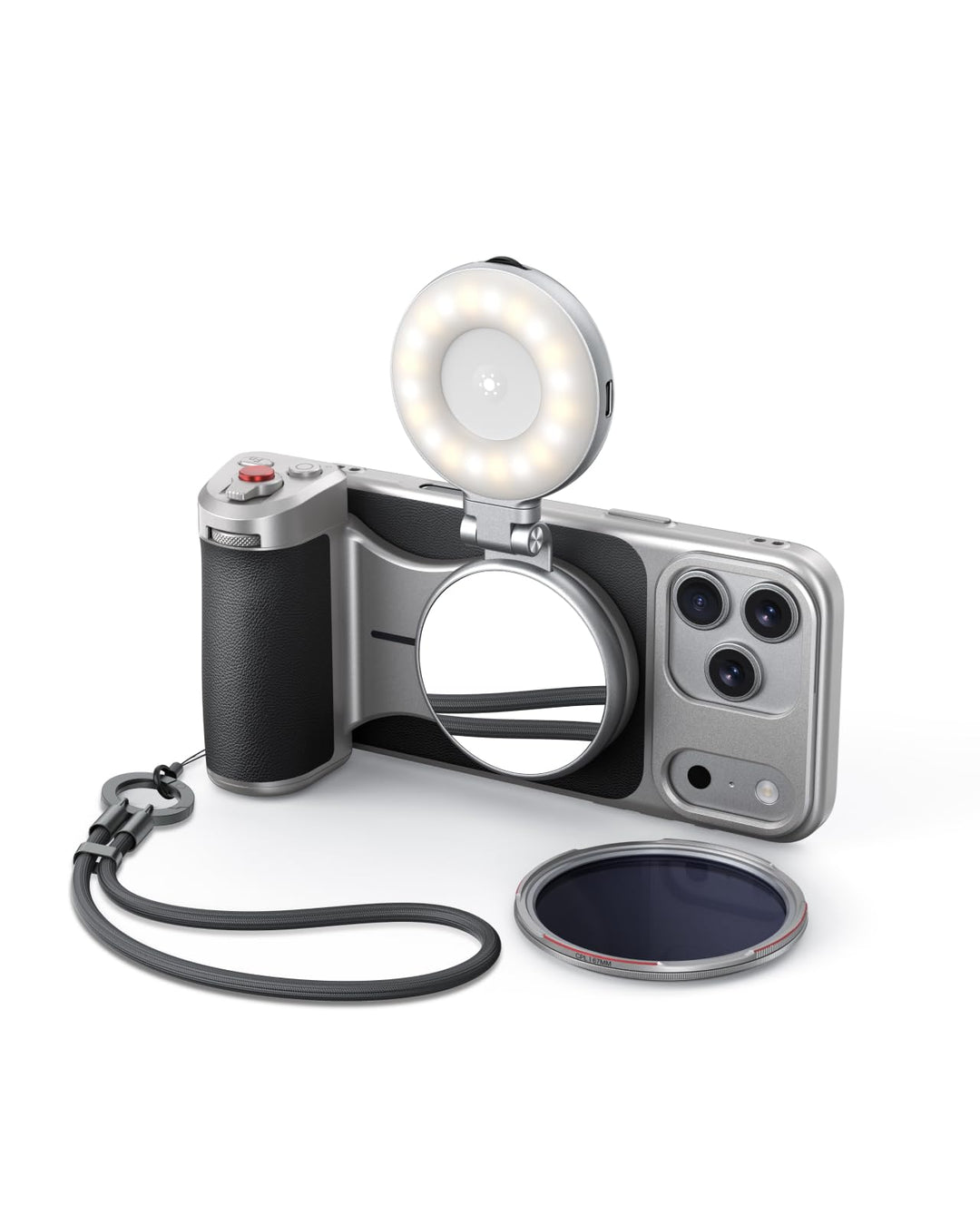 【Nur für iPhone 17 Pro MAX】 TELESIN Master Grip Kit Magnetic Kameragriff mit C03 Magnetische Selfie-