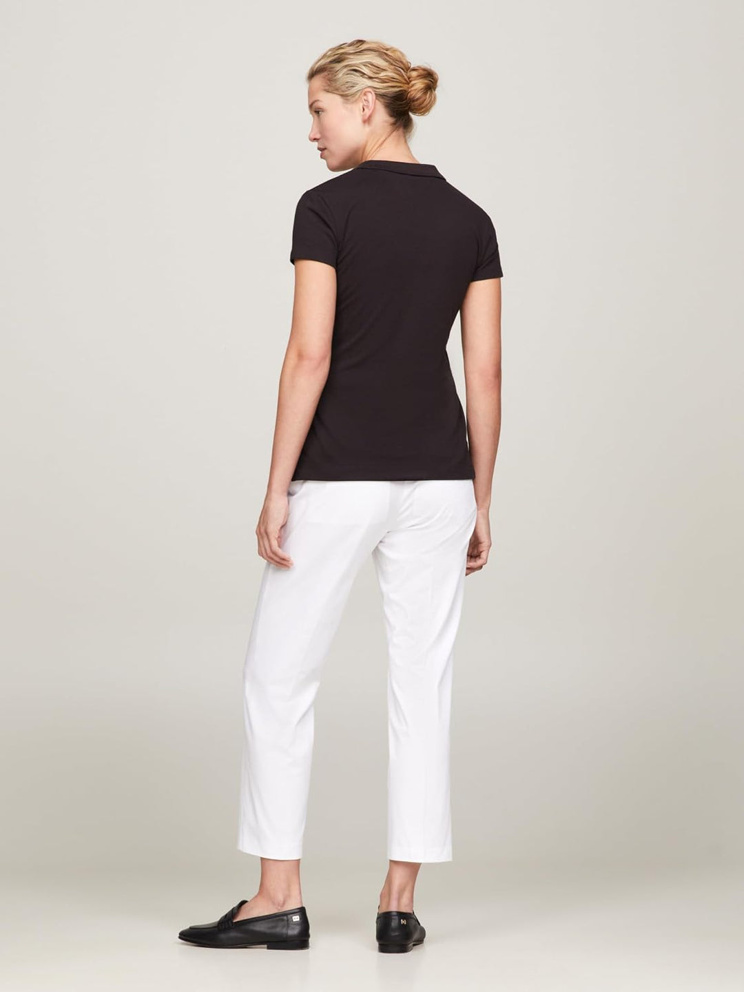 Tommy Hilfiger Damen Poloshirt Kurzarm Heritage Slim Fit XXS Schwarz (Masters Black), XXS Schwarz (M