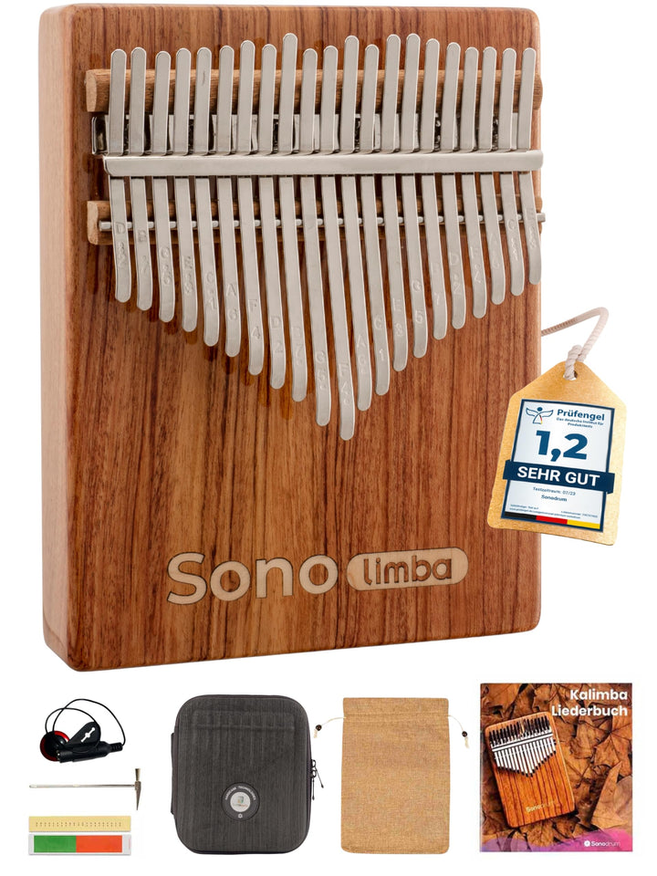 Sonolimba "Kalimba mit 21 Tasten" - Daumenklavier aus hochwertigem Akazienholz - Finger Thumb inkl.