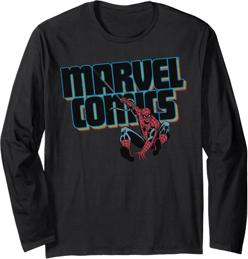 Marvel Comics Spider-Man Classic Web Sling Logo Langarmshirt