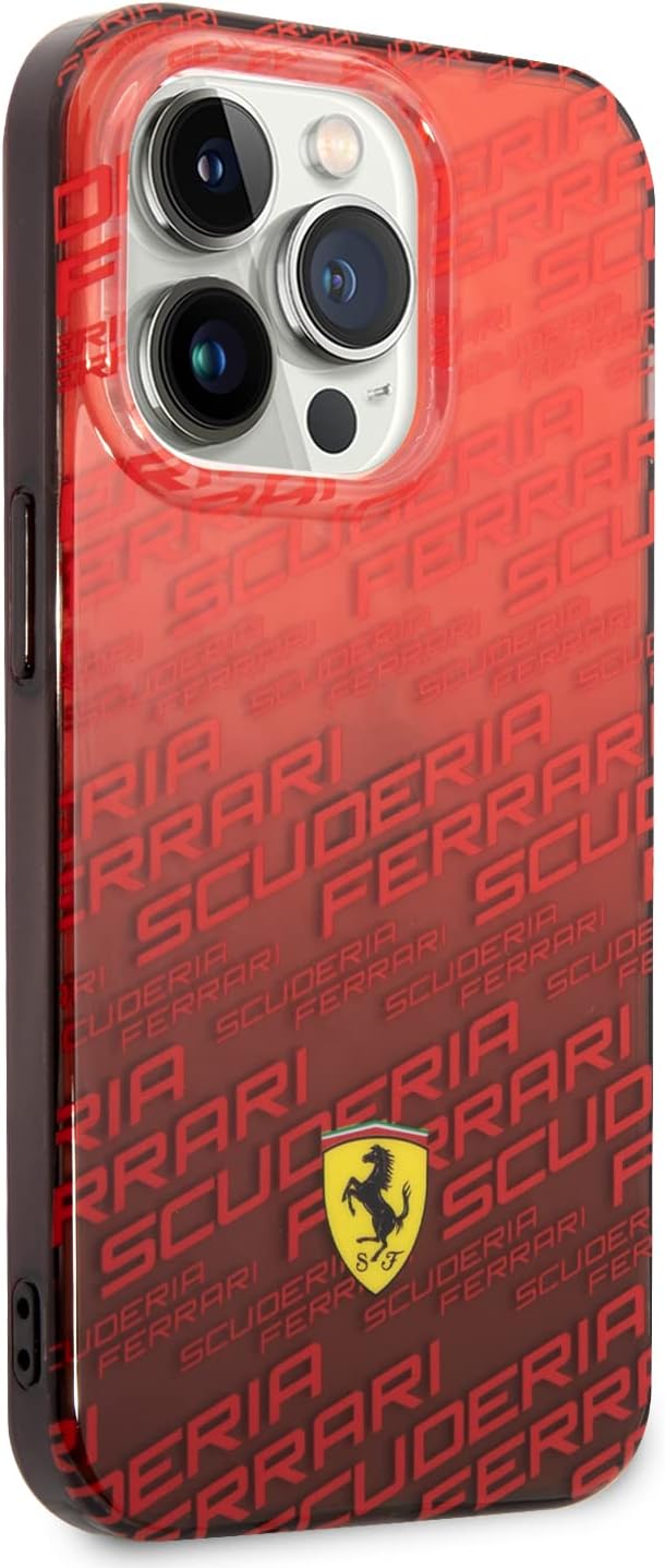 CG MOBILE Ferrari Handyhülle für iPhone 14 Pro in Gradient Red Scuderia Dyed Bumper Collection, Anti