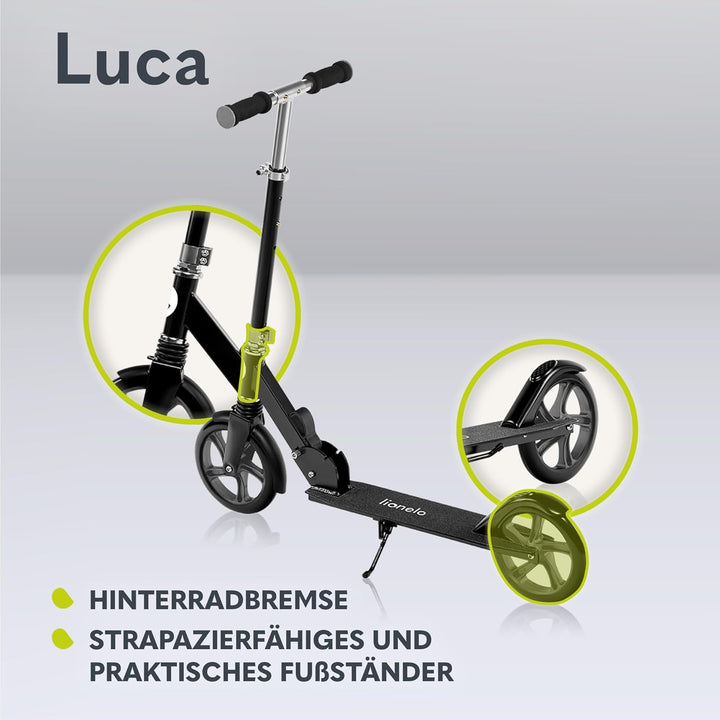 LIONELO Luca Klappbarer Roller für Kinder und Erwachsene bis 100kg Verstellbar und leicht nur 4kg Ro