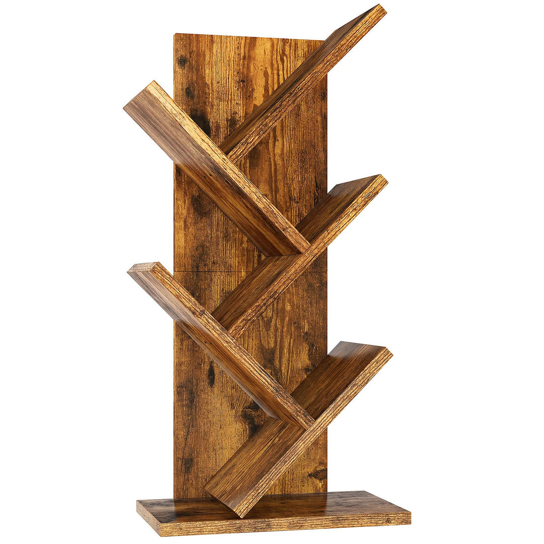 YMYNY Bücherregal im Baumform, 4 Ebenen Raumteiler, Standregal, 30x17x60 cm, Platzsparend, Holzregal