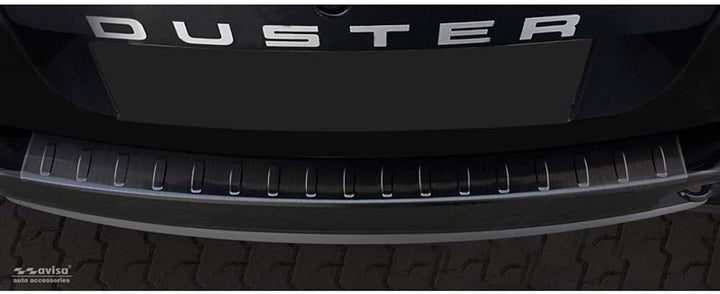 Avisa Schwarz Edelstahl Heckstossstangenschutz kompatibel mit Dacia Duster 2010-2017 'Ribs'