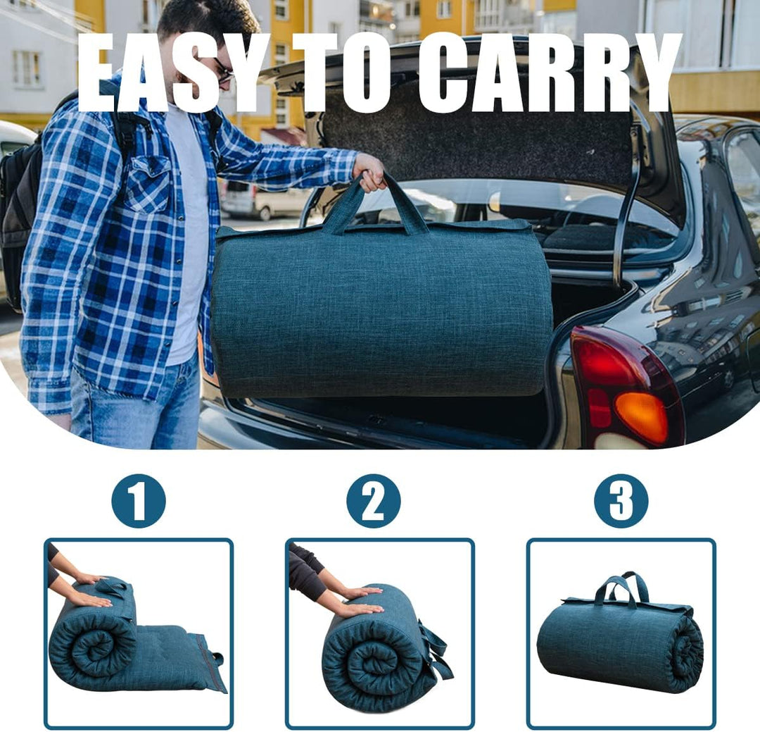 MAXYOYO Tragbare Faltbare Futon -Matratze, Hypoallergene Stoff- Und Speicherschaummatratzenpads Mit