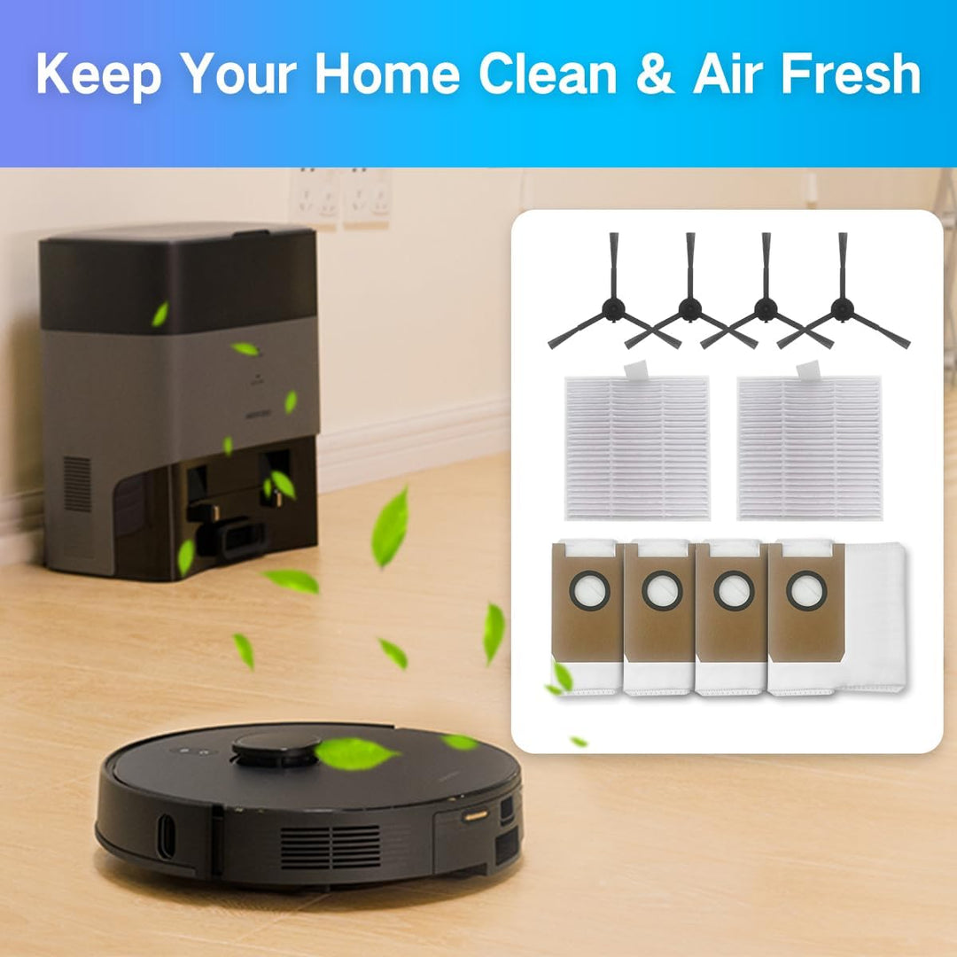 HomeTimes Ersatzteile für AIRROBO T20 Saugroboter Ersatz Zubehör mit 2 HEPA-Filter 4 Seitenbürsten 4