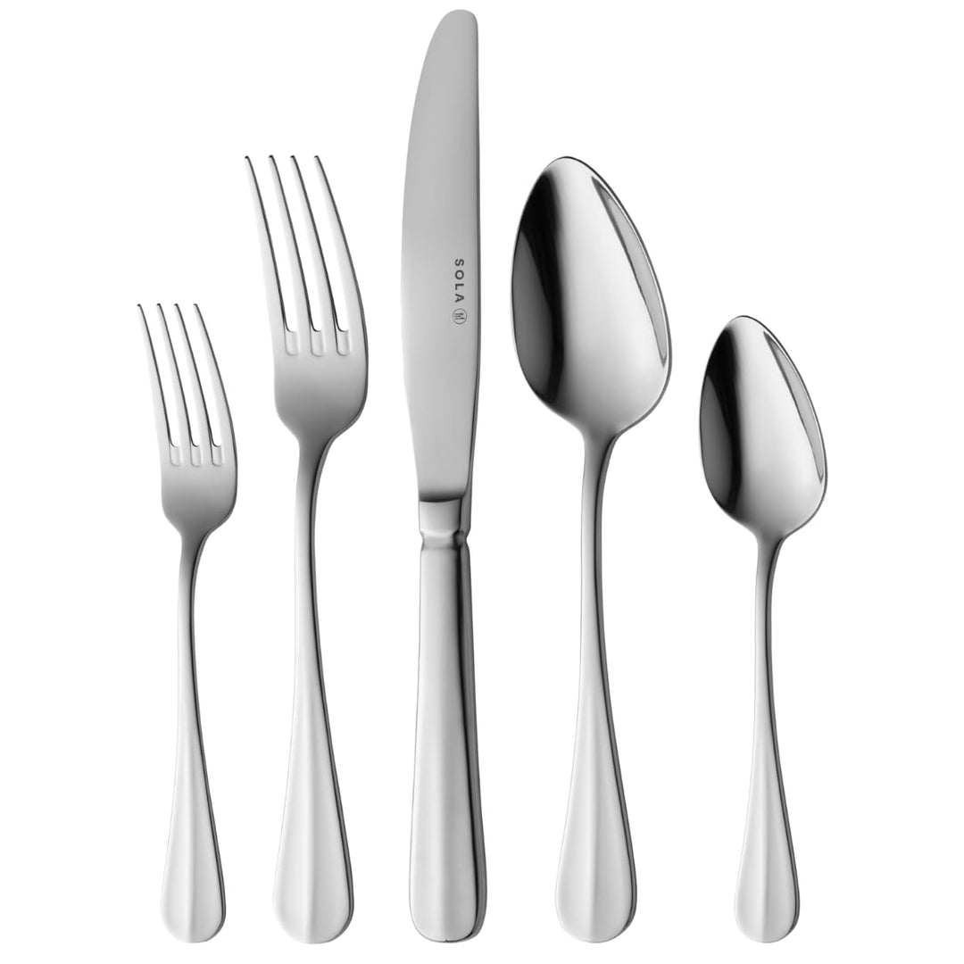 Sola Hollands Glad Besteck Set - 12 Personen Essbesteck - 100 Teilig, 18/10 Rostfreiem Stahl - Robus