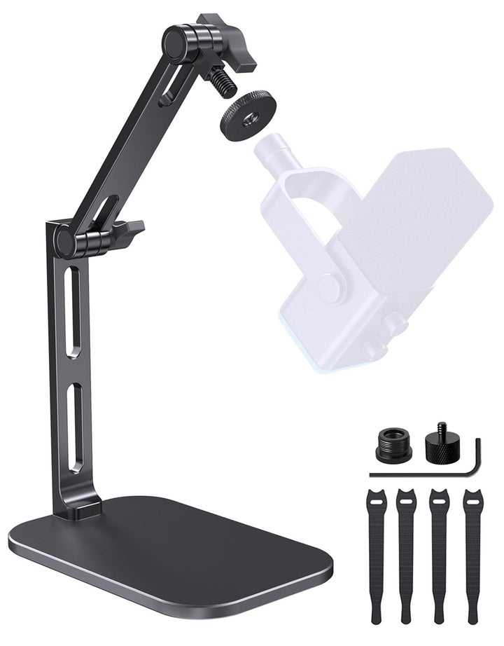 Heavy-Duty Desk Mic Stand,Studio-Arm für Mikrofone Verstellbarer Arm mit Schwerem Sockel (Maximale B