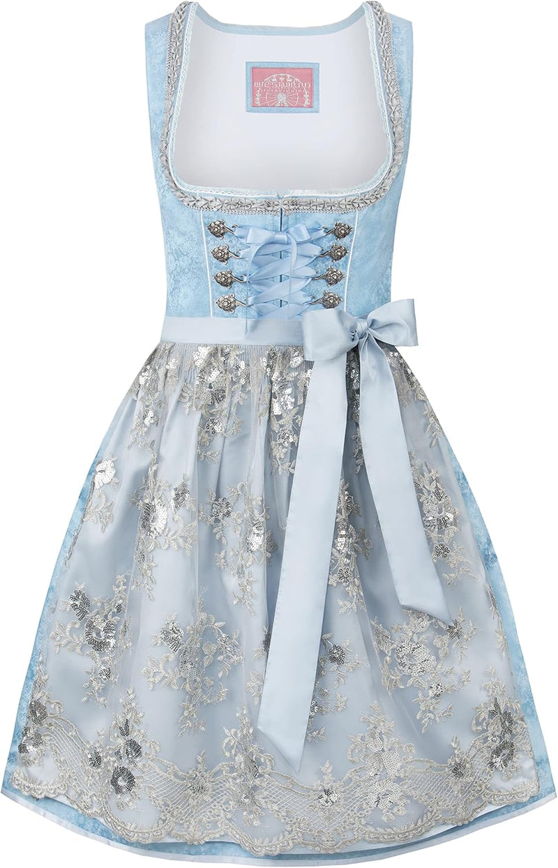 Stockerpoint Damen Dirndl Maya Kleid für besondere Anlässe 40 Hellblau, 40 Hellblau