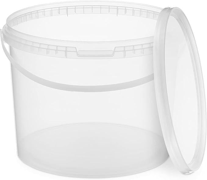 BenBow Eimer mit Deckel 10l Transparent 10x 10 Liter - lebensmittelecht, stabil, luftdicht, auslaufs