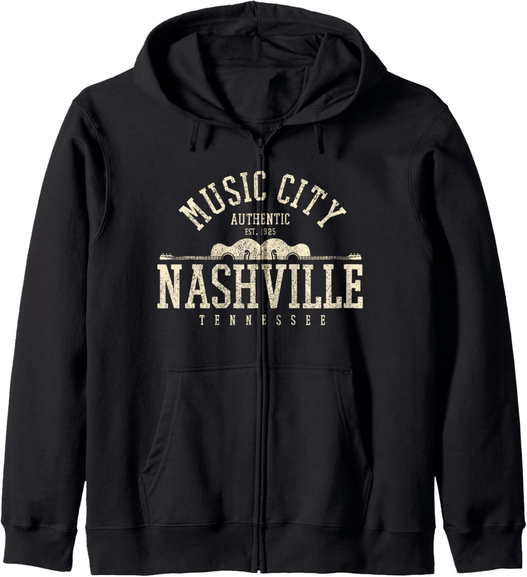 Nashville Tennessee Country Music City Gitarre Vintage Kapuzenjacke